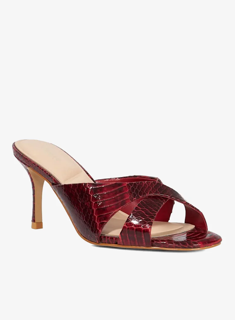 ديون لندن صنادل بكعب متوسط مفتوحة من الأمام